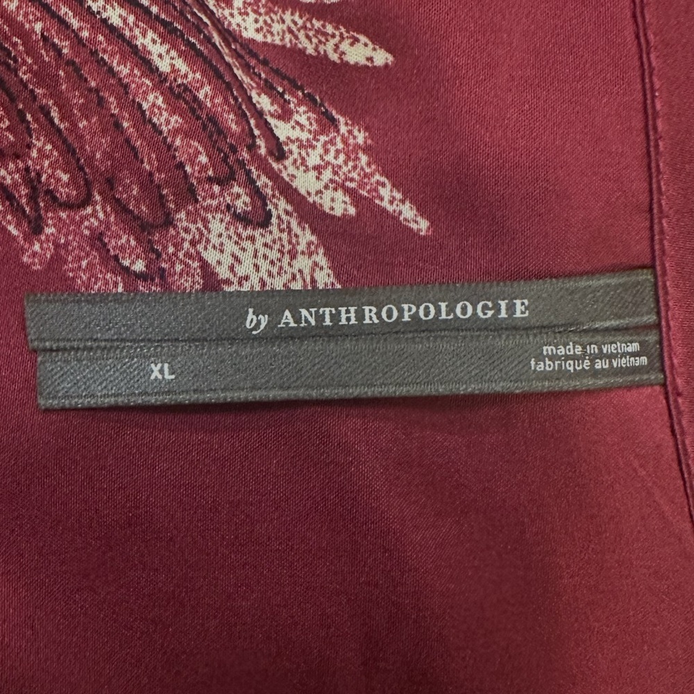Anthropologie Oversized Button Front Pajama Shirt Mulberry Womens Size XL - Picture 8 of 15